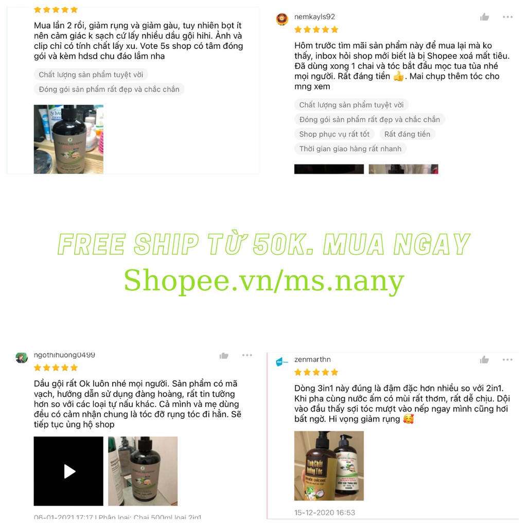 Dầu gội thảo dược mọc tóc, ngăn rụng tóc 500ml - Come On 2in1 | BigBuy360 - bigbuy360.vn