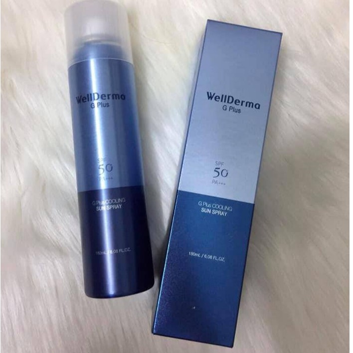 Xịt chống nắng Wellderma G Plus Cooling Sun Spray SPF 50Pa++++