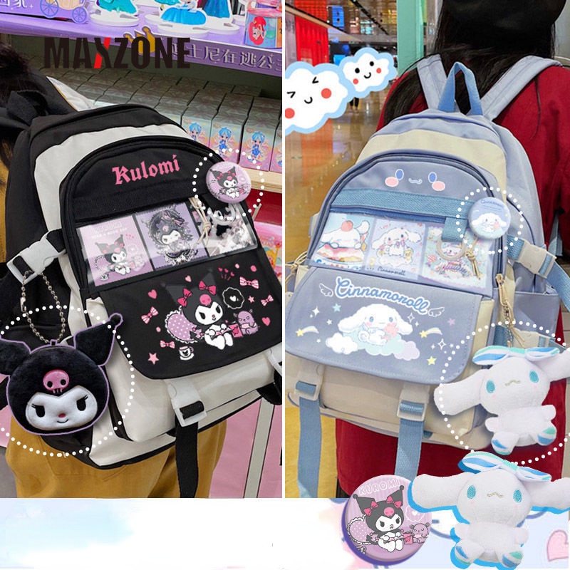 Ba Lô Đi Học Sức Chứa Lớn In Hình Cún Cinnamoroll My Melody Kuromi Purin Anime Dễ Thương Cho Nữ