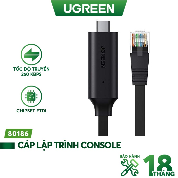 Cáp lập trình console USB Type C sang RJ45 dài 1.5m UGREEN 80186