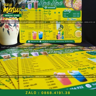 Menu Chống Thấm Nước - A4