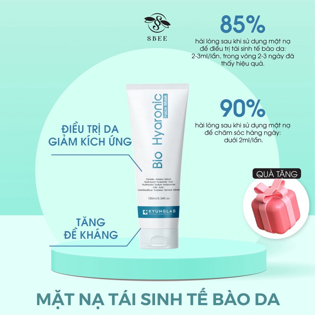 Mặt nạ KYUNG LAB VITAMIN B9 BIO Hyaluronic Face mask cấp ẩm, làm dịu da, ngừa lão hóa 100ml