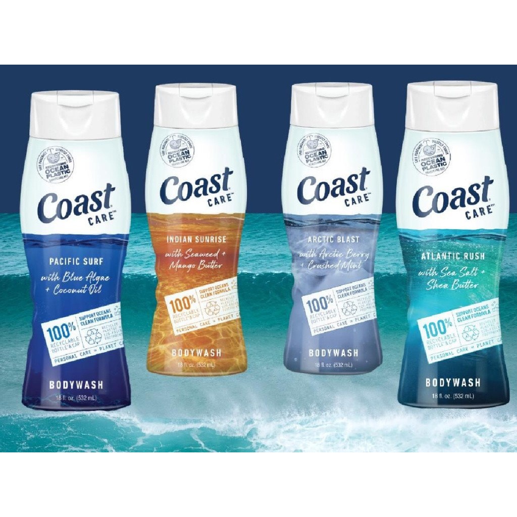Gel tắm COAST Care Indian Sunrise / Pacific Surf | sữa tắm nam Coast 532ml Rong biển và bơ xoài,tảo lam dầu dừa