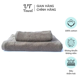 Set khăn tắm combo 2 chiếc khăn tắm và khăn gội, khăn lau đầu 100%cotton siêu thấm, mềm mại