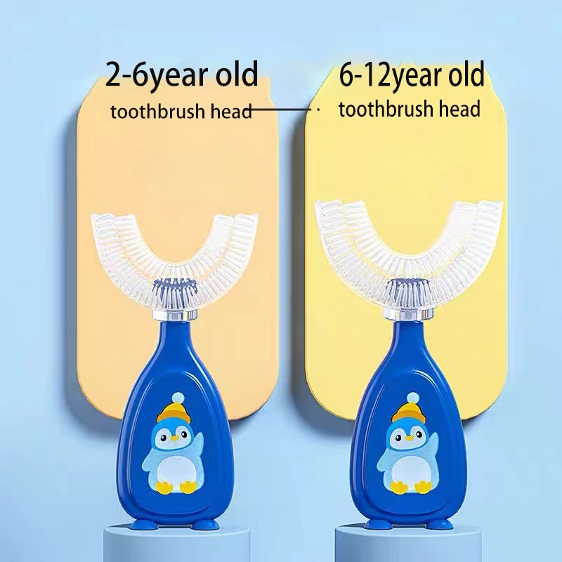 Bàn Chải Đánh Răng Silicone Xoay 360 Độ Hình Chữ U Cho Bé Từ 2-12 Tuổi ° Bàn Chải Đánh Răng Chuyên Dụng Dành Cho Bé