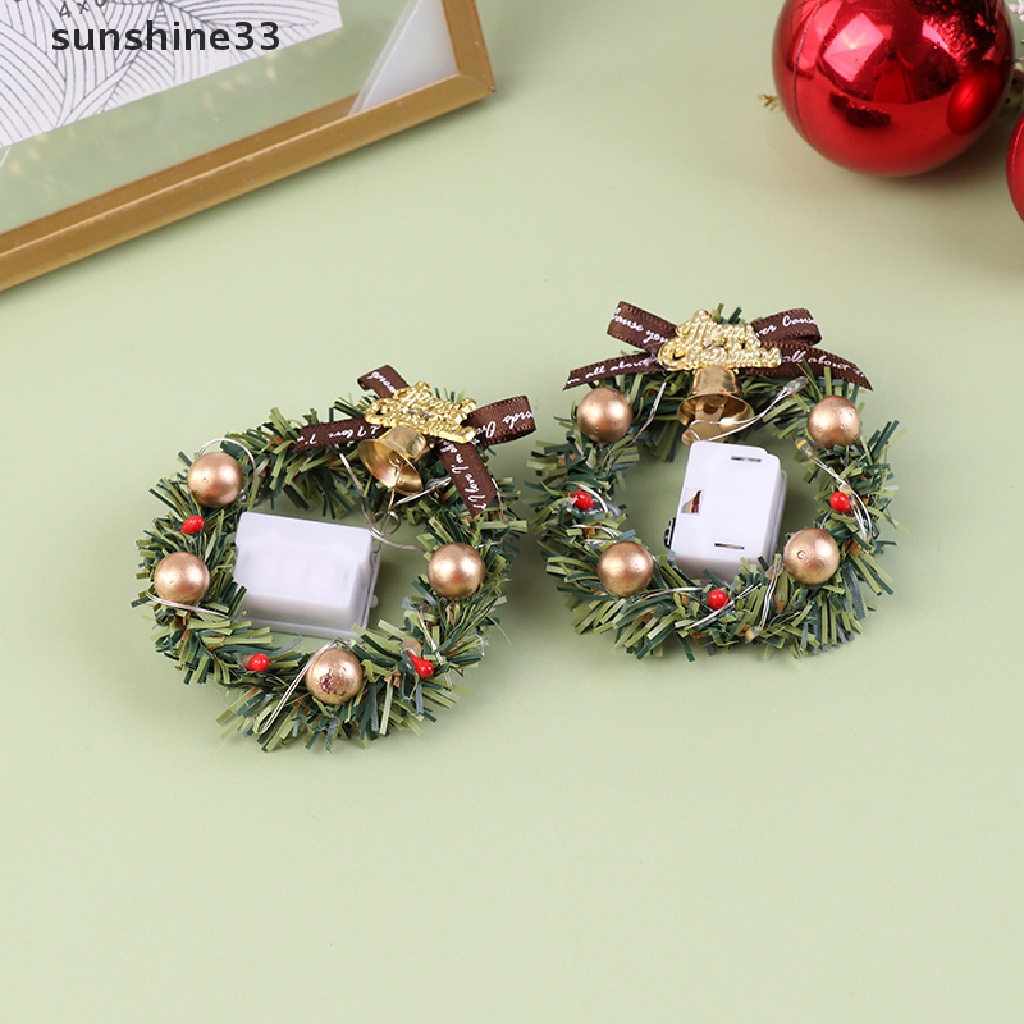 Vòng Hoa Có Đèn Trang Trí Nhà Búp Bê 1: 12 1 / 6