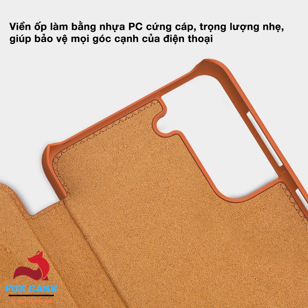 Ốp lưng bao da S21, S21 Plus, S21 Ultra Nillkin Leather Case QIN chính hãng - Fox Case
