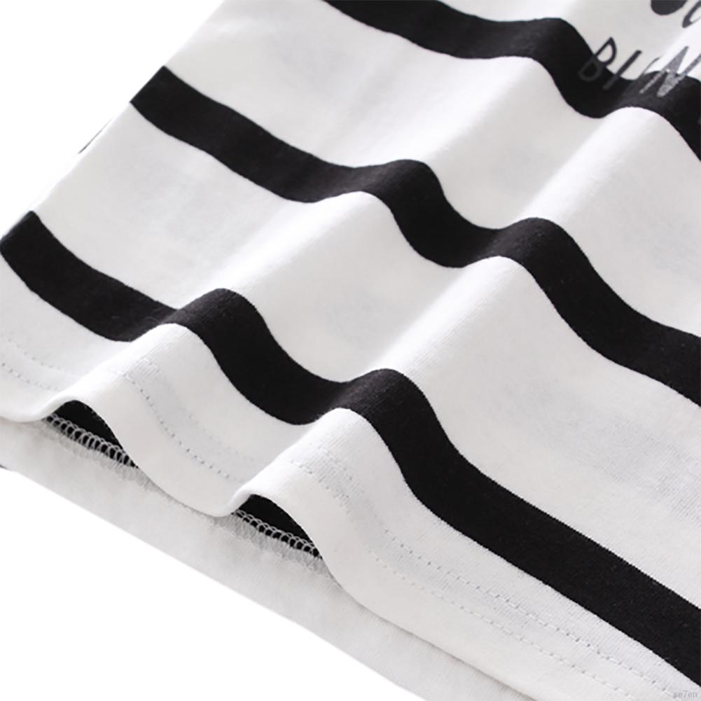 Bộ Áo Phông Ngắn Tay Sọc Ngang + Quần Yếm Denim Cho Bé 0-4 Tuổi