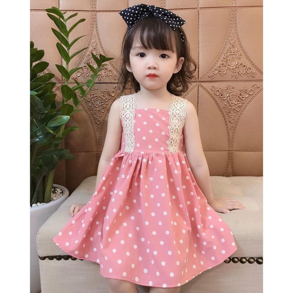 🆒Mẫu Váy xòe chấm bi phong cách Bánh Bèo Tiểu Thư dành cho bé Gái, đồ bé gái, váy bé gái .