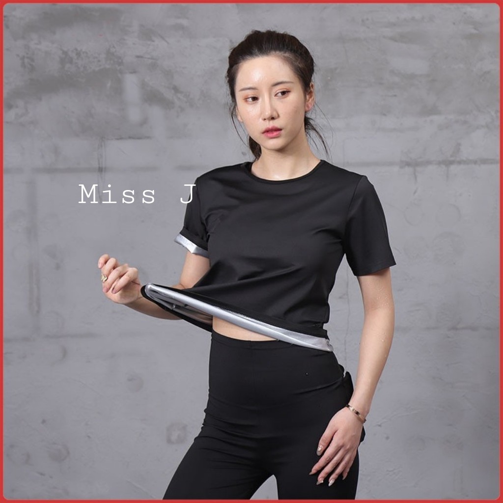 Áo Sinh Nhiệt Giảm Cân MISS J Cao Cấp- Áo Phông Ngắn Tay Giúp Giảm Mỡ, Đổ Mồ Hôi, Tập thể thao - Miss J