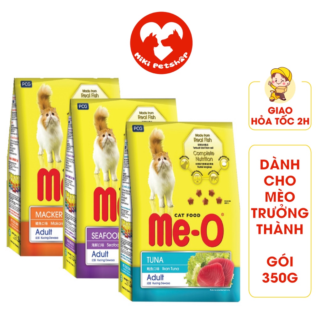 Thức Ăn Cho Mèo Hạt Me-O 350g Dành Cho Mèo Trưởng Thành Trên 12 Tháng Tuổi Đủ Vị - Miki Petshop