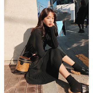 đầm dệt kim cổ lọ size s-xl