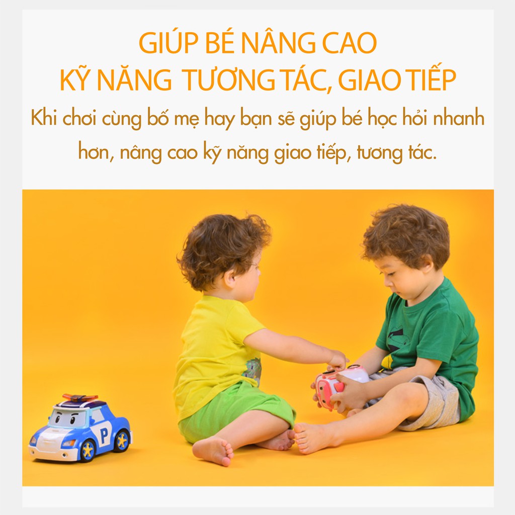 Xe ô tô đồ chơi mẫu 8 xe Poli chạy trớn bằng nhựa tặng kèm trứng biến hình khủng long cho bé - Đồ khuyến mãi giá tốt