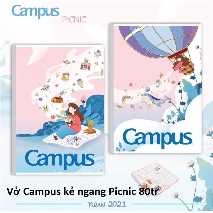 Vở kẻ ngang Campus So Cute –Picnic- Emoji - Life Style -80 trang-NBBSCT80/NBBPIC80/NBBEMJ80/NBBLST80 - vpp Diệp Lạc