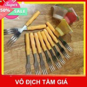 [ Bán giá gốc ] DĨA ĂN TRÁI CÂY HOA QUẢ TRÁNG MIỆNG CÁN HÌNH CÂY TRÚC