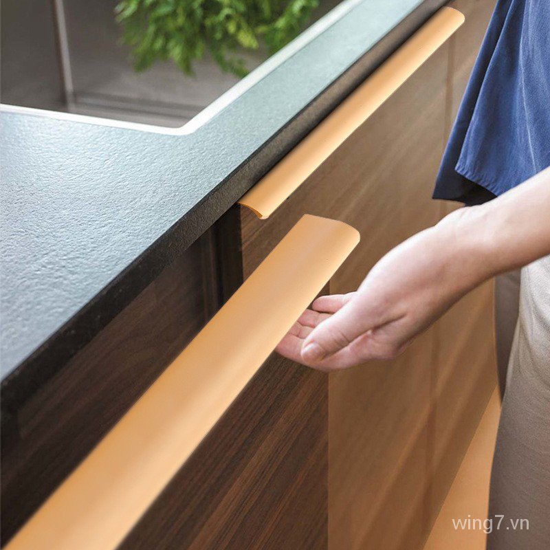 Tay nắm cửa tủ âm tường bằng hợp kim nhôm 2 màu tùy chọn