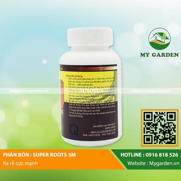 Phân bón hóa học kích thích ra rễ Super Roots 3M, dạng bột, lọ 100gr, cho cây trồng - Hàng chính hãng