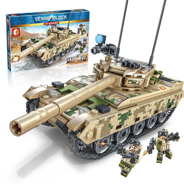 Đồ chơi lắp ráp xe tăng : xếp hình xe Tank Sembo Block 105562 - xe tank battle