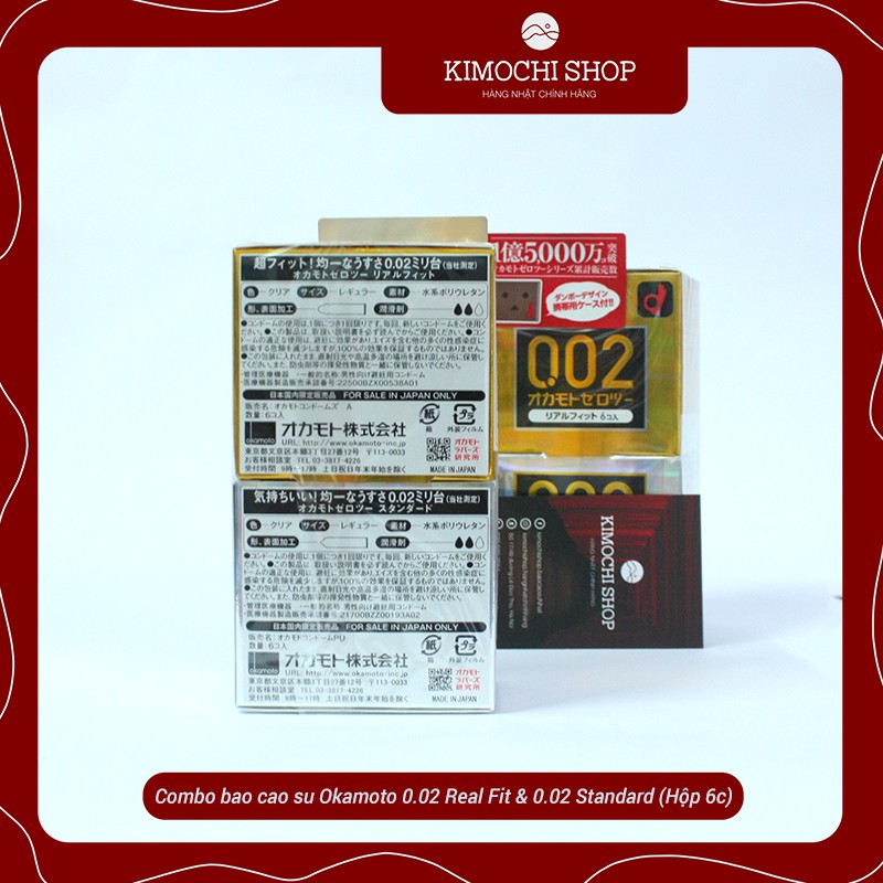 Combo bao cao su Okamoto 0.02 Real Fit & 0.02 Standard