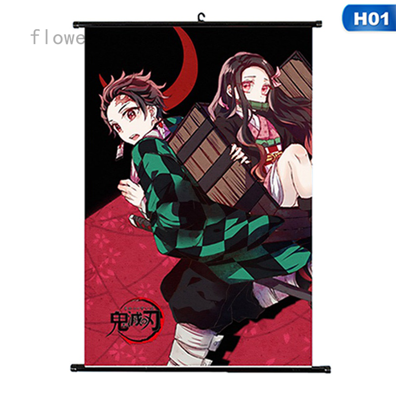 flowersqueen Áp Phích Trang Trí Nội Thất Hình Anime Xinh Xắn
