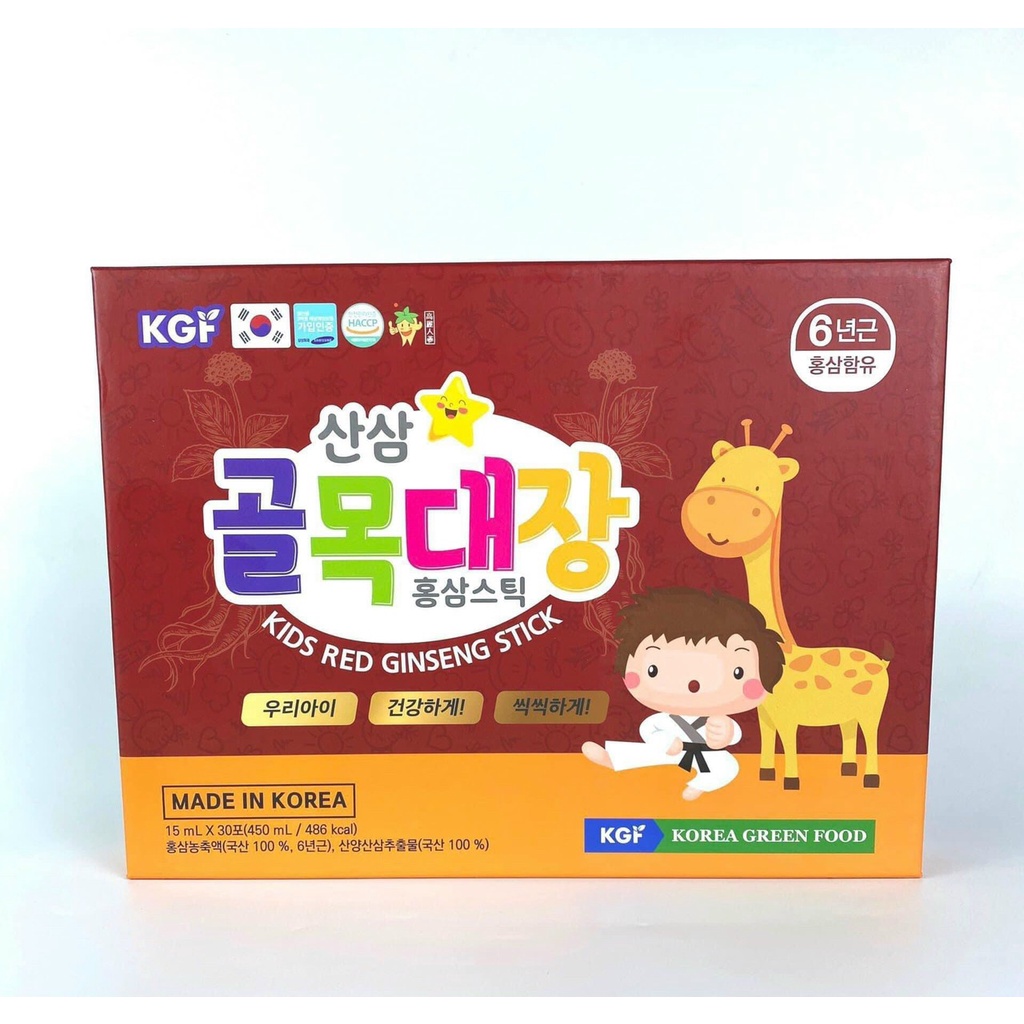 Nước Hồng Sâm Kids Red Ginseng Stick Hàn Quốc Cho Bé Hộp 30 Gói x 15ml