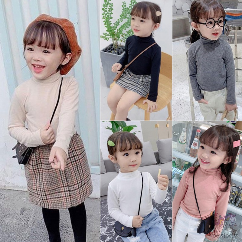 Áo Blouse Cổ Cao Tay Dài Hàn Quốc Cho Bé Gái