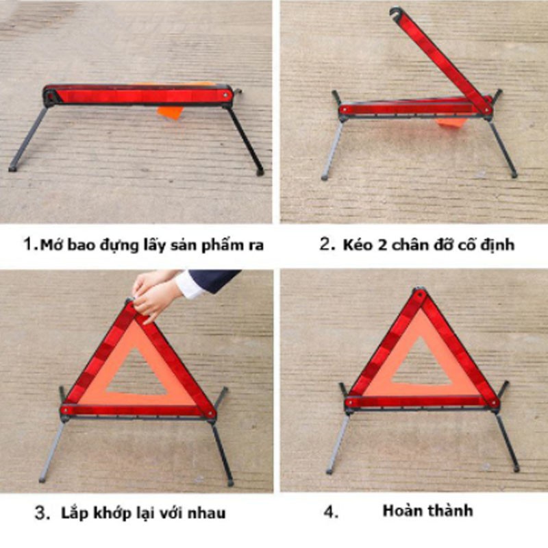 Biển Cảnh Báo Nguy Hiểm Tam Giác Có Phản Quang Cho Ô Tô xe hơi