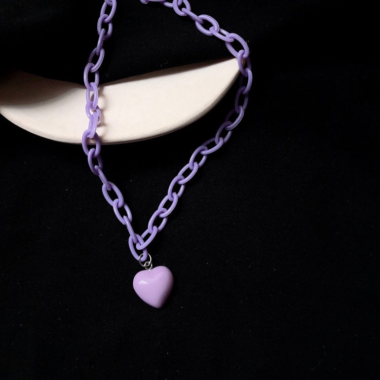 Vòng cổ mặt hình trái tim cá tính dễ thương retro phong cách Hàn Quốc