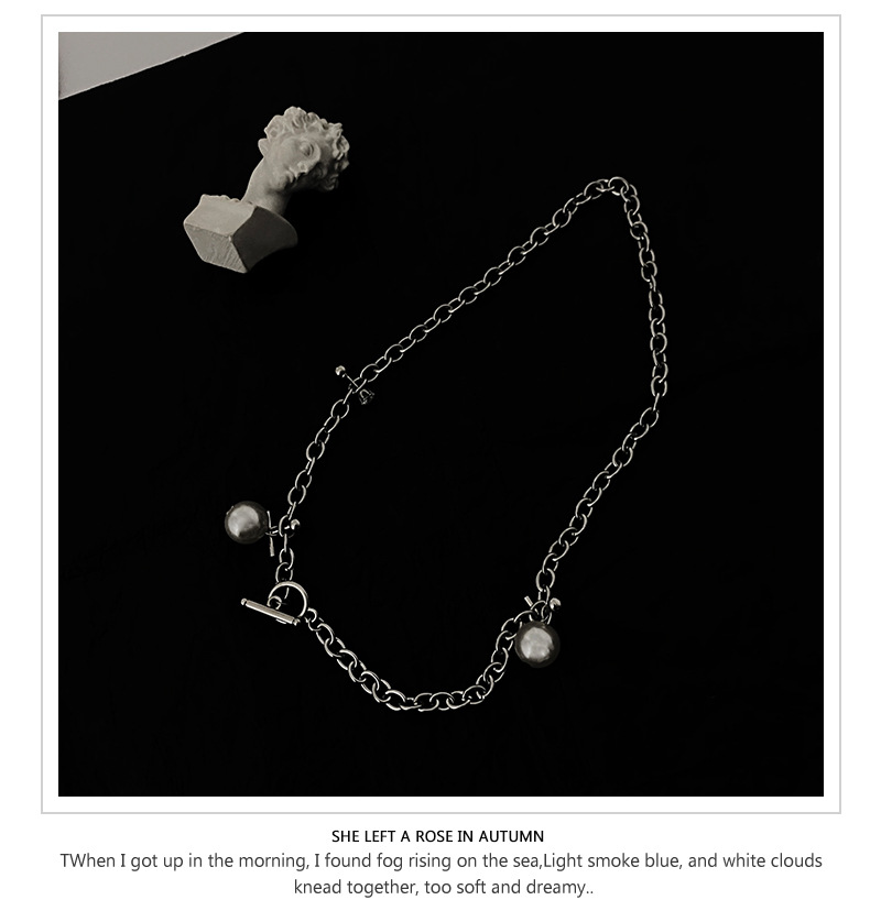 Vòng Cổ Ngọc Trai Bằng Thép Titan Phong Cách Thời Trang Hàn Quốc 22714