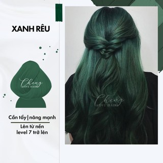 Thuốc nhuộm tóc màu Xanh Rêu lên màu chuẩn 100%,Không tẩy, có hương thơm,không xót...