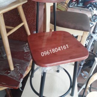 Ghế tựa sắt mặt gỗ