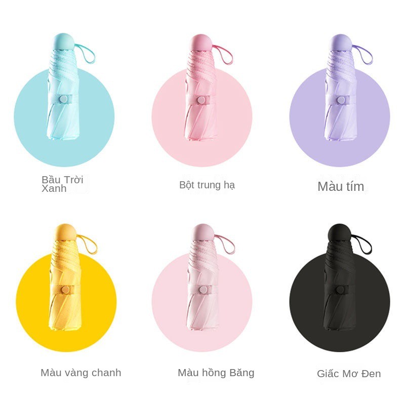 Capsule Ô dù che nắng giảm giá 50% Chống tia UV sử dụng kép gấp gọn cho nữ siêu nhẹ nhỏ cầm tay