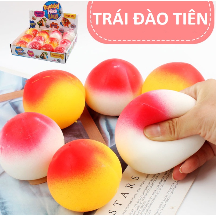 Đồ chơi squishy trái đào silicon mềm dẻo bóp tay giảm căng thẳng giảm stress