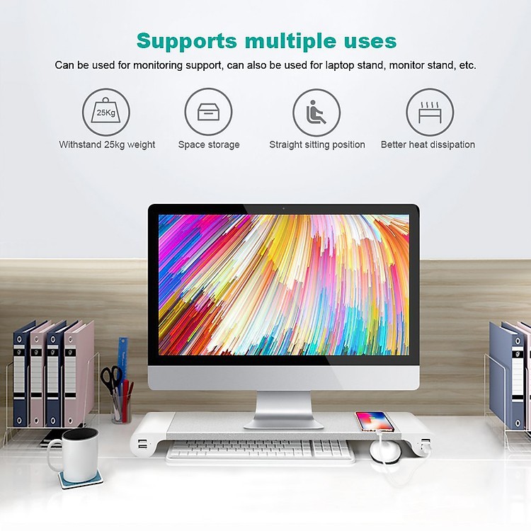 KỆ ĐỂ IMAC HOẶC MÀN HÌNH 4 CỔNG USB - MONITOR STAND