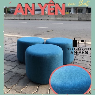 Ảnh thật ghế đôn tròn đôn sofa phòng khách đôn trang điểm vải bố hàn quốc an yên nội thất ayd08