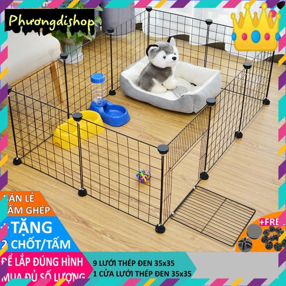 Quây chuồng chó (bán lẻ theo tấm) bằng tấm nhựa ghép, tấm lưới sắt, thép 35x35, mỗi tấm tặng kèm 2 chốt [BÁN BUÔN ]