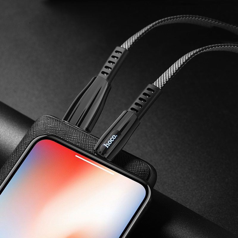 Cáp Sạc Nhanh Hoco U70 Lightning - Micro usb - Type C, Dây Dù Chống Rối- Chống Đứt- Chống Gãy Gập