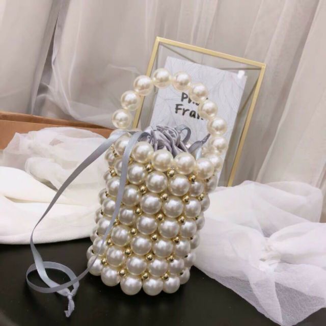 Túi xách đeo chéo nữ hạt giả ngọc trai hình tròn cực chất TH002