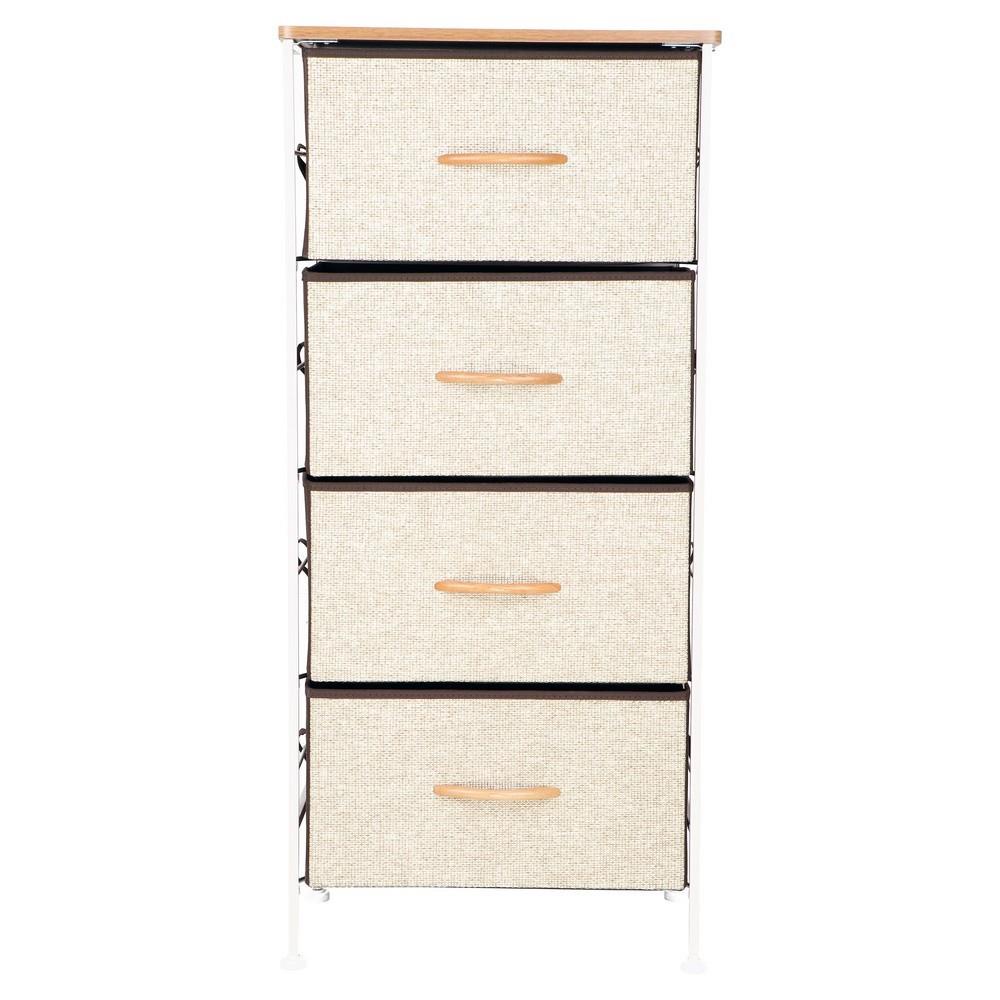HomeBase STACKO Tủ vải 4 tầng khung thép THYME W45xH98xD30cm màu xám
