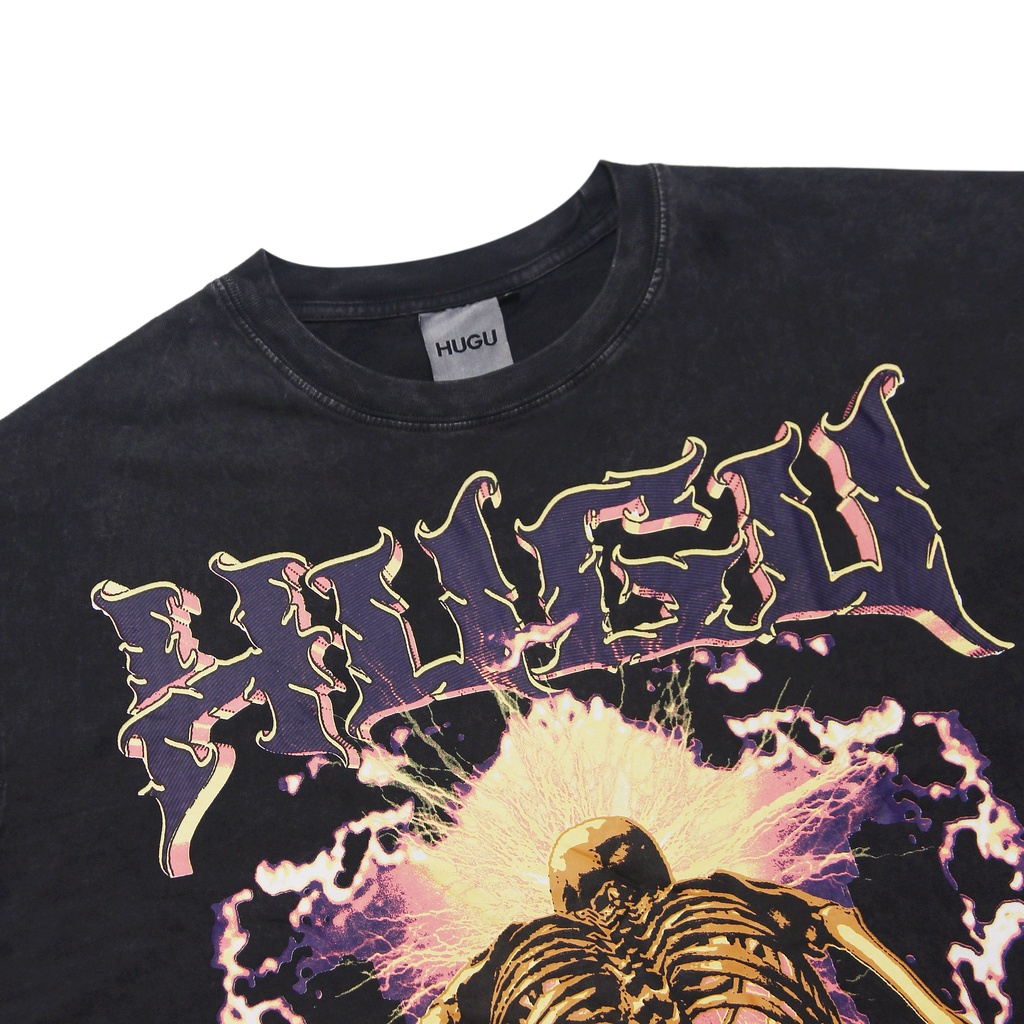 Áo thun unisex - Hugu Never Give Up - Chất vải cotton form rộng thoáng mát chính hãng