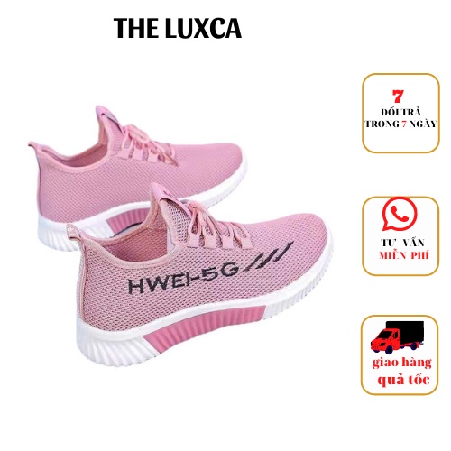 Giày thể thao nữ,Thời Trang Hàn Quốc, Giầy Sneaker Tập Thể Dục Chạy Bộ đế cao su siêu mềm 3 màu Hồng-Đen-Vàng Mã-BCS039