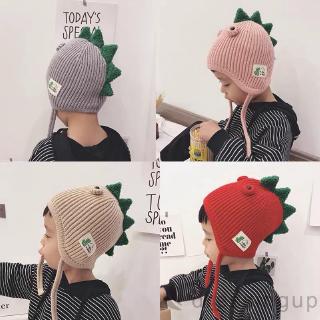 Mũ beanie dệt kim hình khủng long đáng yêu cho bé