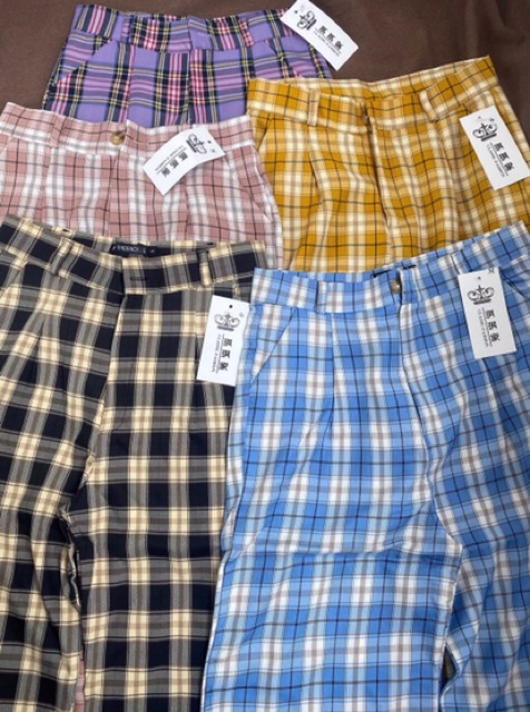 Quần kẻ caro ống xuông culittes ( chất siêu đẹp có size)