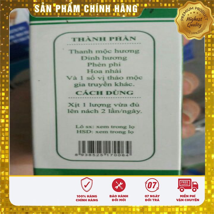 Hôi nách, hôi chân Thanh Mộc Hương