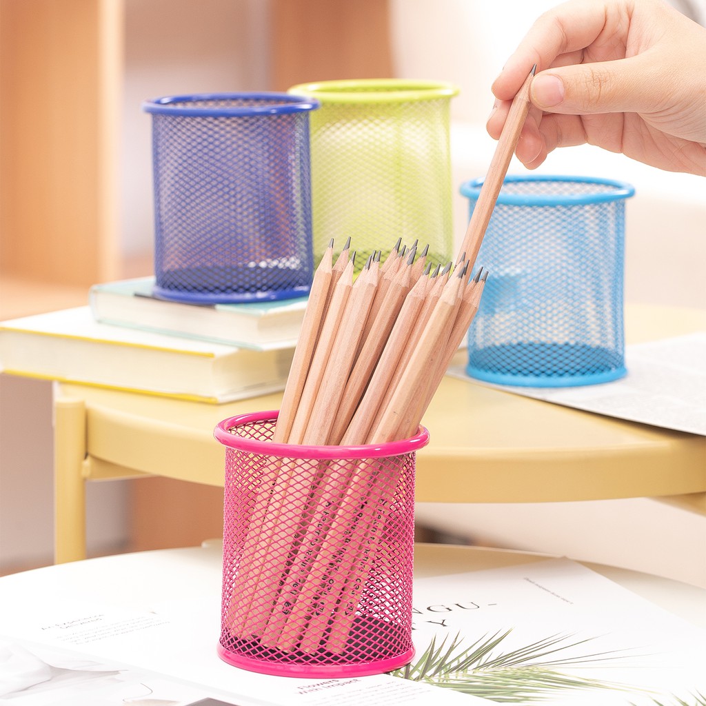 Cốc Cắm Bút Deli Nhiều Màu Sắc, Dụng Cụ Đựng Bút Sắp Xếp Bàn Làm Việc, Bàn Học Ngăn Nắp Chất Liệu Kim Loại