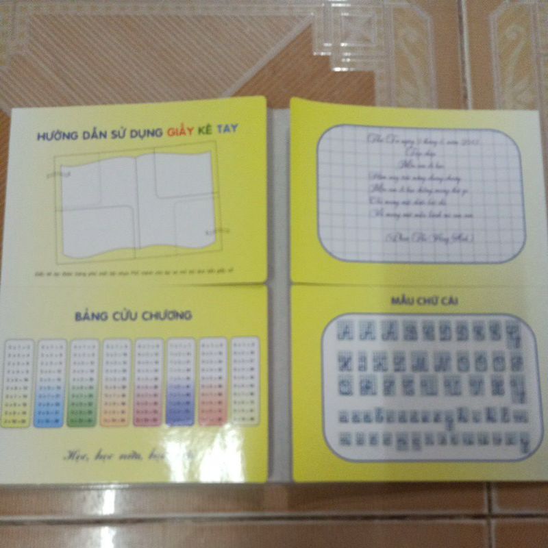 Giấy kê tay cho học sinh tiểu học