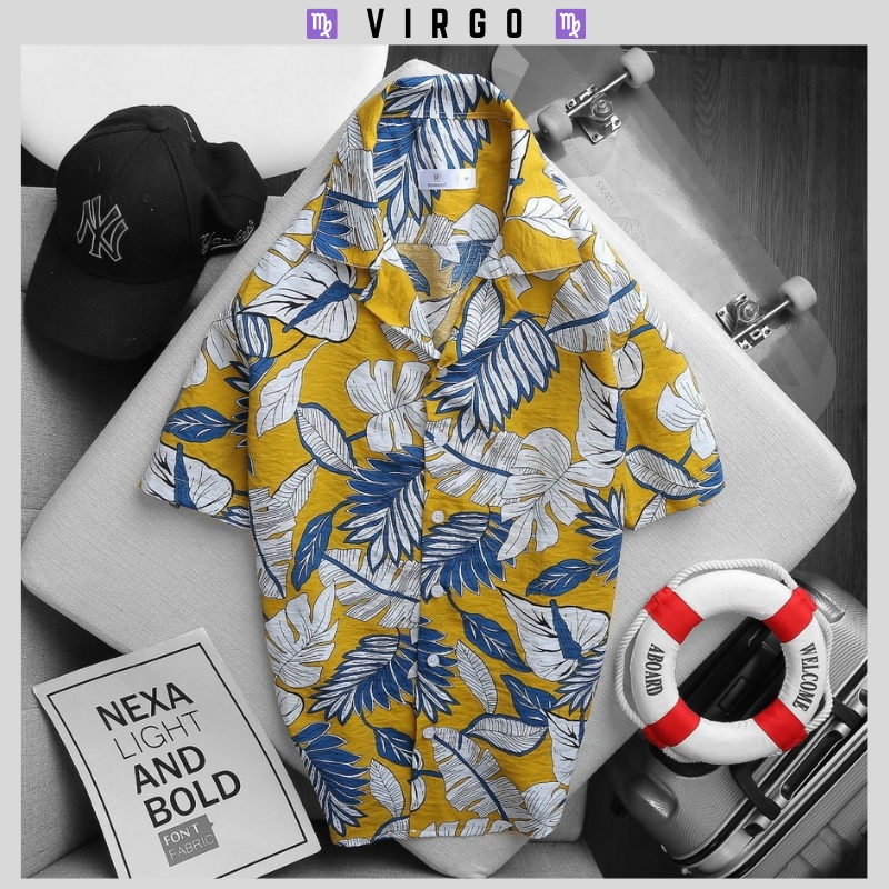 Áo Sơ Mi Ngắn Tay Họa Tiết Đi Biển Mùa Hè Cuban Shirt Vải Đũi Hoa Cao Cấp 50-78kg