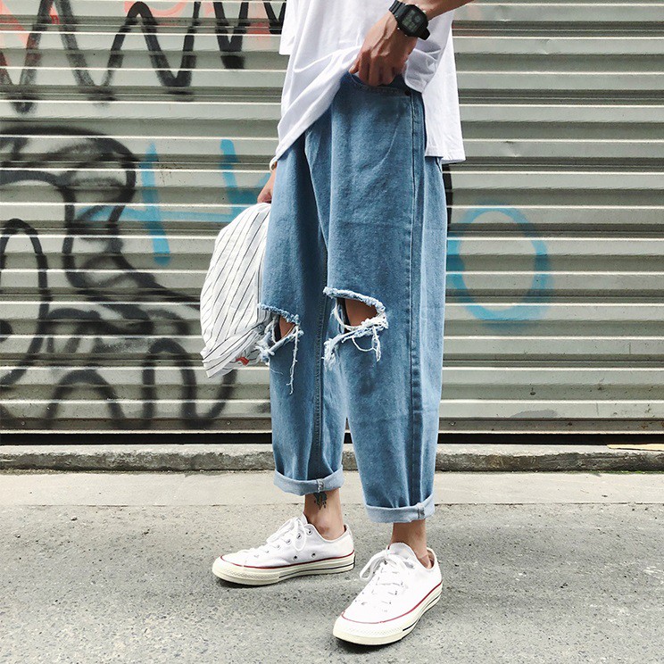 Quần jean nam nữ Hàn Quốc dáng rộng Trousers Loose SCT7TR66