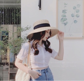 Áo sơ mi trắng croptop