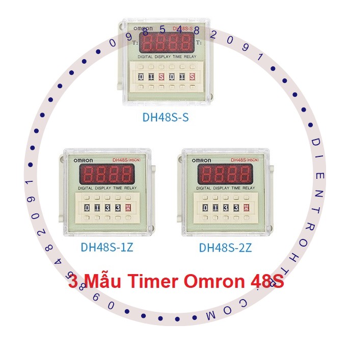 Timer DH48 SS - DH48 1Z - DH48 2Z loại xịn, đồng hồ hẹn giờ thiết bị, rơ le thời gian (đã gồm đế)